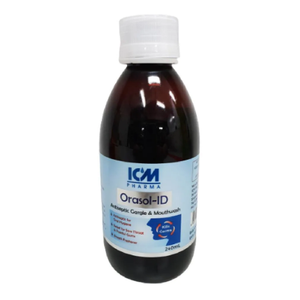 ไอซีเอ็ม โอราโซล-ไอดีน้ำยาบ้วนปากและน้ำยาบ้วนปาก (มีส่วนผสมของโพวิโดน ไอโอดีน) 240 มล. x 4 ขวด - Product Image 1