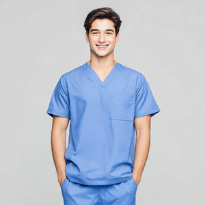 Wholesale Unisex Medical <b>Scrub</b> Tops Custom Made Comfortable <b>Scrub</b> Tops - Product Image 2