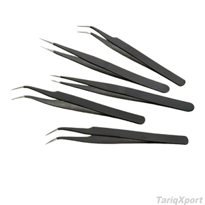 Pince à épiler pour extensions de cils de haute qualité, pointe droite, 10 mm, acier inoxydable, outil de beauté, OEM, marque privée - Product Image 3