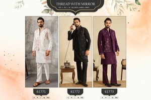 Sherwani bleu indo-occidental pour homme, tenue formelle, broderie florale perlée à la main, tenue de mariage et de fête - Product Image 2