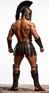 ชุดเกราะสปาร์ตันยุคกลางพร้อมเสื้อเกราะป้องกันอก หมวก ชุดป้องกันขา และปลอกแขน  ชุดประดับตกแต่งและชุดคอสตูมฮาโลวีน - Product Image 3