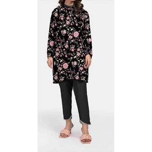 1PC PS4889 Robe de cocktail imprimée numérique Chemise de pelouse élégante - Product Image 1