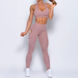 Ensembles de yoga pour femmes, ensembles d'entraînement 2 pièces - Tenues de yoga sans couture effet délavé, shorts et haut court assortis, ensemble de vêtements de sport pour la gym - Product Image 5