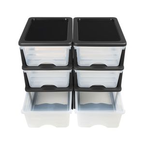 Set di 2 Cassettiere in Plastica con 6 Cassetti, Organizzatore per Armadio e Cassettiera, Divisori e Carrello - Product Image 6