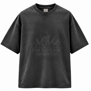 เสื้อยืดแขนสั้นสีเทาชาร์โคล น้ำหนัก 300 กรัม ทรงโอเวอร์ไซส์ ผ้าฝ้ายถัก 100% ซักแบบแอซิดวอช เป็นมิตรต่อสิ่งแวดล้อม ระบายอากาศได้ดี แห้งเร็ว - Product Image 1