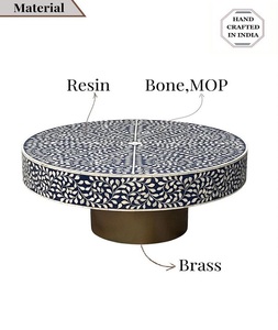 Mesa de Centro de Lujo con Incrustaciones de Hueso, Moderna, Ecológica, Hecha a Mano, para Sala de Estar, Mueble Decorativo F S INTERNATIONAL - Product Image 2