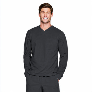 Hospital Medical Under <b>Scrubs</b> Shirts <b>Tops</b> Comfortable Long Sleeve Knitted 100% Cotton - Product Image 5