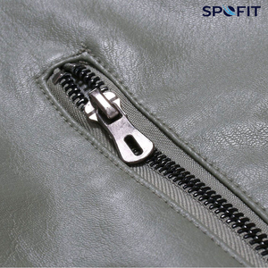 High Quality Custom Leather <b>Jackets</b> High Street Men's <b>Winter</b> Stand Zipper Front Cow Skin Non woven Fabric <b>Waterproof</b> Breathable - Product Image 3