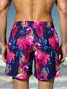 กางเกงว่ายน้ำชายแบบ unisex แห้งเร็ว ลายดอกไม้ ชุดชายหาด น้ำหนักเบา ระบายอากาศได้ดี กันน้ำ กางเกงขาสั้นฤดูร้อนแบบทอ - Product Image 2