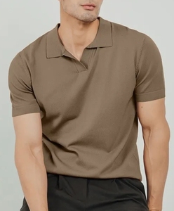 Polo à manches courtes pour homme, couleur unie, tissu Oxford, décontracté, respirant, coupe classique - Product Image 1