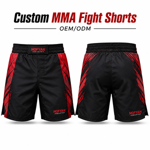 กางเกงชกมวย MMA แบบสั่งทำพิเศษสำหรับผู้ชาย ผ้าสี่ทิศทาง ยืดหยุ่นได้ดี เหมาะสำหรับ BJJ ยิมนาสติก ชกมวย ฝึกซ้อม รับผลิตแบบ OEM ODM - Product Image 1