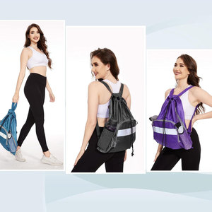Custom Polyester Nylon Drawstring Backpack Gym <b>Bags</b> Pockets Unisex <b>String</b> Sports <b>Bag</b> Foldable Waterproof Features - Product Image 4