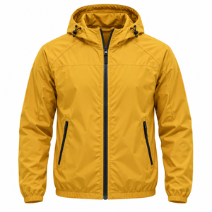 High Quality <b>Black</b> Men's <b>windbreaker</b> Jacket Premium & Breathable Custom Logo Print New Design Reasonable Price - Product Image 2