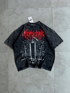 T-shirts Streetwear pour Hommes – Qualité Supérieure, Grammage Lourd, Impression DTG, Motifs Graphiques, Coupe Boxy, Vintage, Strass, Lavage Acide - Product Image 2