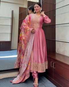 Hot Selling Indian Ethnic Winter Wedding Dress Anarkali Style Heavy Embroidery <b>Sequin</b> Work Salwar Kameez Slim Fit <b>Party</b> Wear - Product Image 5