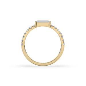 Anillo de Diamante Cultivado en Laboratorio de 0.43Ct, Oro Sólido de 14K/10K, Corte Pera y Redondo Brillante, Estilo Único, Joyería Fina para Mujer, Anillo de Diamante Personalizado - Product Image 3