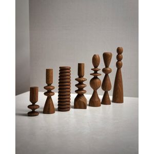 Portavelas Decorativo de Madera para Mesa y Estante, Elegantes Portavelas de Madera, Faroles, Frascos para Velas - Product Image 4