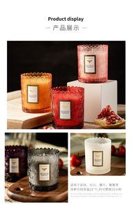 Romantic Soy <b>Wax</b> Aromatherapy Candles Scented Luxury Delicate Embossed Glass Jar Pillar Long-lasting Environment-Friendly - Product Image 2