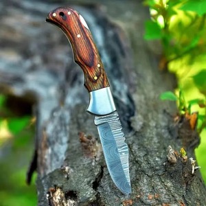 Cuchillos de Caza de Hoja Fija de Acero de Damasco de Alta Calidad al por Mayor, Cuchillos de Camping con Mangos Personalizados para Minoristas - Product Image 3