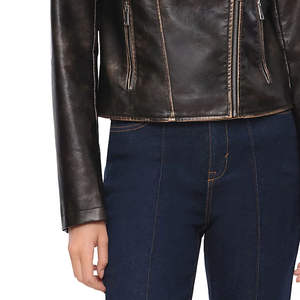 Concevez votre propre veste en cuir pour femme de haute qualité avec manches longues, doublure en nylon, caractéristiques coupe-vent et imperméables, meilleur prix - Product Image 6