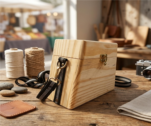 Sac à main en bois écologique fait main et tendance pour femmes, sac en bois naturel durable pour le shopping, l'usage quotidien et la décoration de la maison - Product Image 1