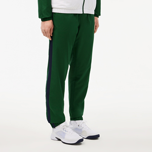 Ensemble de survêtement à capuche pour homme, vert et blanc, avec blocs de couleur, manches longues, fermeture éclair, style sportif décontracté, respirant, en polyester, pour l'automne - Product Image 4