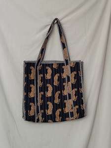 Sac fourre-tout en coton à imprimé léopard, sac de shopping pour femme, style toutes saisons - Product Image 2