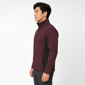 <b>Men's</b> <b>Fleece</b> <b>Lined</b> Softshell <b>Jackets</b> Contrast Color Water Resistant Winter Snow Coat Hooded <b>Jacket</b> with OEM ODM - Product Image 2