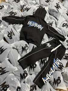 Best Sellers Custom Unisex Design Printed Oversized <b>Zip</b> <b>up</b> Tracksuit 2 Piece Set Heavyweight Boxy <b>Cropped</b> Hoodies Sweatpants Men - Product Image 5