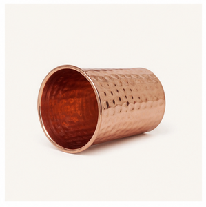 Pure <b>Copper</b> Hammered Glass Tumbler Handcrafted Water <b>Cup</b> for Ayurvedic Health Benefits Eco-Friendly <b>Copper</b> Drinkware - Product Image 6