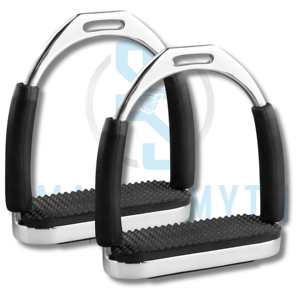Étriers d'équitation flexibles en acier inoxydable de qualité supérieure avec bande de caoutchouc amortissante pour selle anglaise OEM ODM - Product Image 6