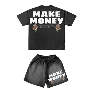 Custom Men's Sporty Streetwear Terry <b>T</b>-<b>Shirts</b> <b>Polyester</b>/Spandex Shorts Breathable 100% Knitted Digital Printing 2-Piece Summer - Product Image 3