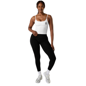 Womens Seamless Support Tank White <b>Built</b> <b>In</b> <b>Bra</b> Low Impact Stretch Fit Yoga Gym Training Activewear <b>Top</b> - Product Image 4