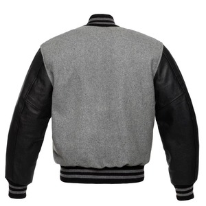 Men's Black Varsity Jacket Orange PU Leather Sleeves Turn-down Collar <b>Covered</b> <b>Button</b> Closure Front OEM Service Casual Autumn - Product Image 6