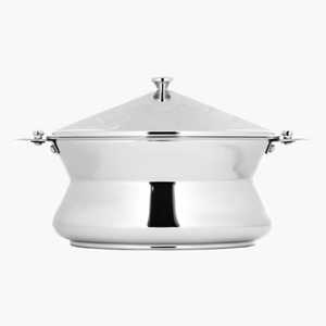 Luxurious Rose Gold Stainless Steel Ribbed Casserole Double Wall Insulated Hot Pot <b>Food</b> <b>Server</b> With Lid For Home Restaurant - Product Image 3