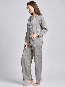 Conjunto de Pijama de Algodón Estampado para Mujer, de Manga Larga, Suave y Cómodo para Dormir y Descansar - Product Image 2