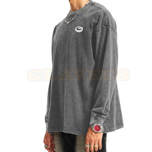 Sudaderas casuales con logotipo personalizado, lavadas al ácido, fabricadas en fábrica, sudaderas básicas lavadas al ácido para hombre - Product Image 2