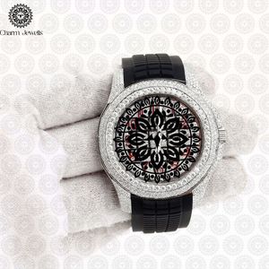 Montre de luxe Charm Jewells en acier inoxydable, incrustée de diamants, mouvement mécanique analogique, cadran de 40 mm, résistance à l'eau 10 bars, automatique - Product Image 1
