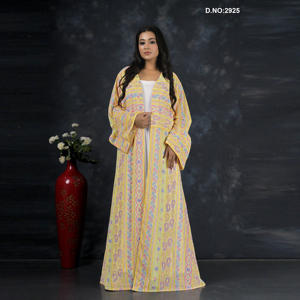 อาบายะห์ผ้าจอร์เจตต์ปักลายชิกันการีสุดหรูขายดีที่สุด สไตล์วินเทจ แขนยาว ยาวถึงพื้น สำหรับผู้หญิงใส่ไปงานแต่งงาน - Product Image 5