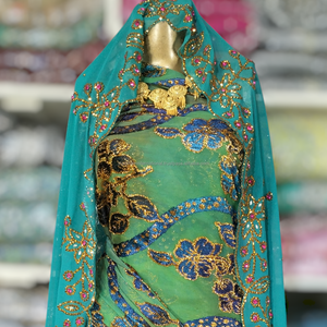 Dirac somalien Maqbal de vente chaude avec un superbe design floral et des paillettes dorées pour une occasion spéciale - Product Image 6