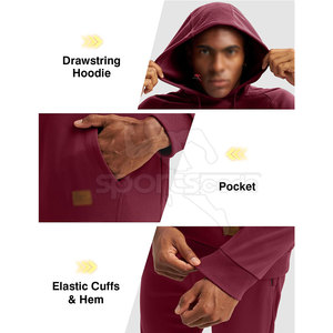 Chándal Informal con Capucha para Hombre, 100% Algodón, Tejido Elástico Suave para Entrenamiento en el Gimnasio y Correr - Product Image 4