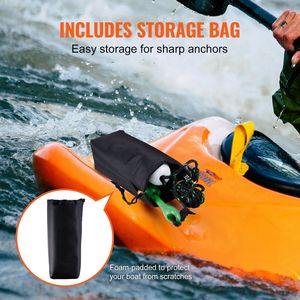 ชุดสมอเรือคายัค 3.5 ปอนด์ ชุดสมอเรือแพดเดิลบอร์ด เชือกยาว 26.2 ฟุต/8 เมตร ทุ่นลอยน้ำ แบบพับได้ อุปกรณ์เสริมสำหรับเรือขนาดเล็กและแพดเดิลบอร์ดแบบยืนพาย - Product Image 4