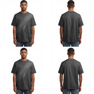 T-shirt surdimensionné à strass effet pluie de météores pour homme – Meilleure vente, prix de gros, vêtement de mode - Product Image 4