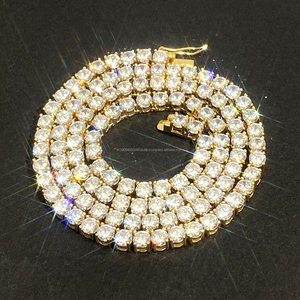Collier tennis en diamant de laboratoire plaqué or sur argent sterling 925 pour la vente en gros de bijoux élégants pour boutiques de mode - Product Image 1