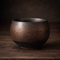 Tasse à café en céramique japonaise simple, faite à la main, tendance, sans anse, pour la vente en gros, pour la maison, le bureau, les restaurants, les hôtels