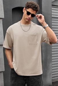 เสื้อยืดโอเวอร์ไซส์ผ้าฝ้ายแท้ 100% น้ำหนัก 220 กรัม พิมพ์ลายตามสั่งที่ไหล่ สไตล์ฮิปฮอป ไซส์พลัส ผ้าฝ้ายแท้ 100% ทรงบ็อกซี่ สำหรับผู้ชาย - Product Image 6