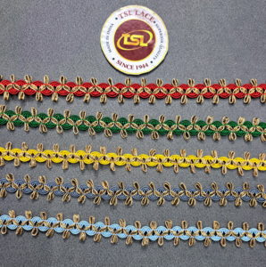 ลูกไม้ถักโครเชต์โพลีเอสเตอร์สีสันสดใส ดีไซน์ใหม่ คุณภาพพรีเมียม ละลายน้ำได้ เป็นมิตรต่อสิ่งแวดล้อม ราคาดีที่สุด สำหรับตกแต่งเสื้อผ้า - Product Image 1