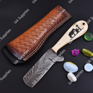 Couteau de chasse et de camping professionnel en acier Damas forgé à la main, lame droite de haute qualité, ultra-affûtée, pour la découpe de bœuf, DIY ODM OBM - Product Image 4