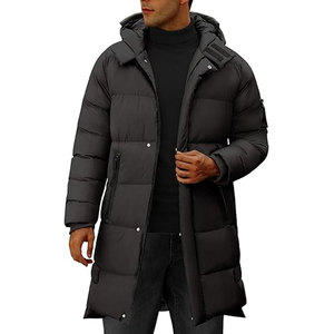Veste matelassée décontractée pour homme, grande taille, avec capuche, doublure polaire, imperméable, fermeture éclair, réversible, coupe classique - Product Image 3