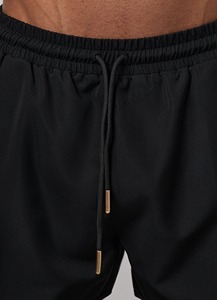 Shorts pour hommes personnalisés OEM noirs de haute qualité pour l'été – Respirants, séchage rapide, coton écologique, cordon de serrage, confort décontracté - Product Image 5